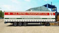 Haut H. E. Payne Transport auf semi-trailer Vorhang für Euro Truck Simulator 2