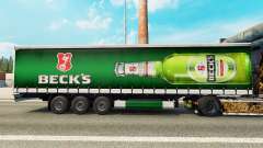 Haut Becks auf einen Vorhang semi-trailer für Euro Truck Simulator 2