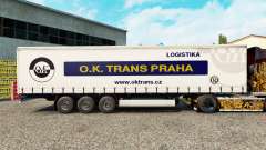 De la peau O. K. Trans Praha sur un rideau semi-remorque pour Euro Truck Simulator 2