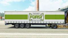 Haut Forst auf einen Vorhang semi-trailer für Euro Truck Simulator 2