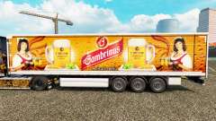 Haut Gambrinus auf einem Vorhang semi-trailer für Euro Truck Simulator 2