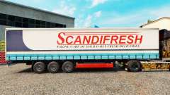 La peau Scandifresh sur un rideau semi-remorque pour Euro Truck Simulator 2