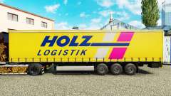 Haut Holz Logistik auf einen Vorhang semi-trailer für Euro Truck Simulator 2