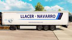 La peau Llacer y Navarro sur un rideau semi-remorque pour Euro Truck Simulator 2