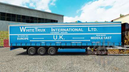 Die Haut Weiß Trux auf einen Vorhang semi-trailer für Euro Truck Simulator 2