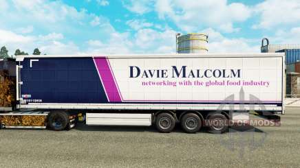 La peau Davie Malcolm sur un rideau semi-remorque pour Euro Truck Simulator 2