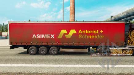 La peau Asimex sur un rideau semi-remorque pour Euro Truck Simulator 2