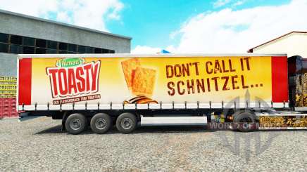 Haut Tillmans Toasty auf einen Vorhang semi-trailer für Euro Truck Simulator 2