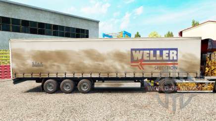 Weller Spedition de la peau sur la semi-remorque à rideaux pour Euro Truck Simulator 2