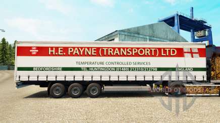 La peau H. E. Payne Transport sur semi-remorque-rideaux pour Euro Truck Simulator 2