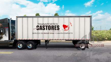 Haut Castores auf dem all-Metall-Anhänger für American Truck Simulator