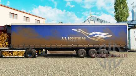 Haut-J. S. Logistik AG auf einen Vorhang semi-trailer für Euro Truck Simulator 2