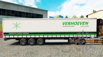 La peau Verhoeven sur un rideau semi-remorque pour Euro Truck Simulator 2