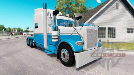 Haut Baby Blau und Weiß für den truck-Peterbilt 389 für American Truck Simulator