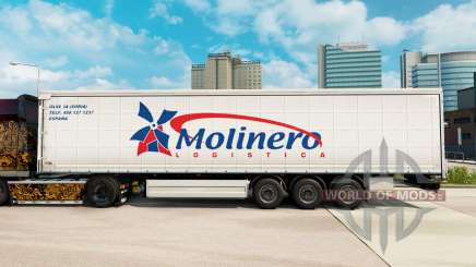 La peau Molinero Logistica sur un rideau semi-remorque pour Euro Truck Simulator 2