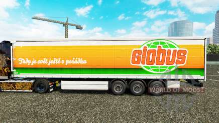 La peau Globus rideau semi-remorque pour Euro Truck Simulator 2