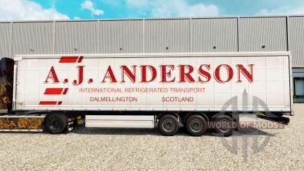 De la peau A. J. Anderson sur un rideau semi-remorque pour Euro Truck Simulator 2