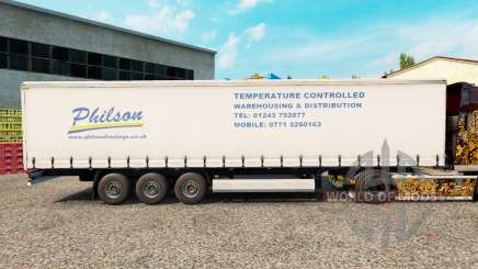 Haut Philson auf einen Vorhang semi-trailer für Euro Truck Simulator 2