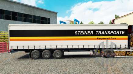 Steiner Transporte de la peau sur la semi-remorque à rideaux pour Euro Truck Simulator 2