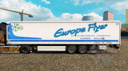 La peau Europe Flyer sur un rideau semi-remorque pour Euro Truck Simulator 2