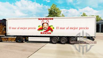 La peau Mariscos Recio sur un rideau semi-remorque pour Euro Truck Simulator 2