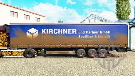 La peau Kirchner sur un rideau semi-remorque pour Euro Truck Simulator 2