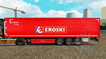 La peau Eroski sur un rideau semi-remorque pour Euro Truck Simulator 2