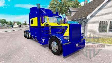 Peau Bleu-jaune pour le camion Peterbilt 389 pour American Truck Simulator