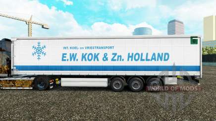 La peau E. W. Kok & Zn en Hollande rideau semi-remorque pour Euro Truck Simulator 2
