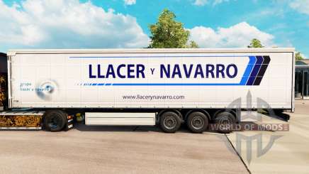 La peau Llacer y Navarro sur un rideau semi-remorque pour Euro Truck Simulator 2