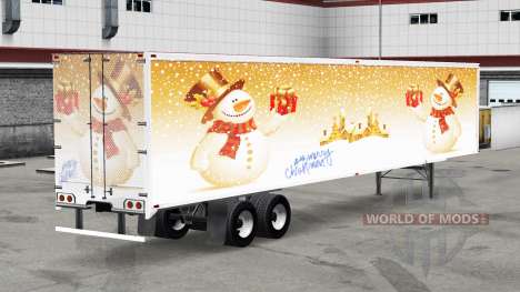 Une collection de peaux de Noël de la remorque pour American Truck Simulator