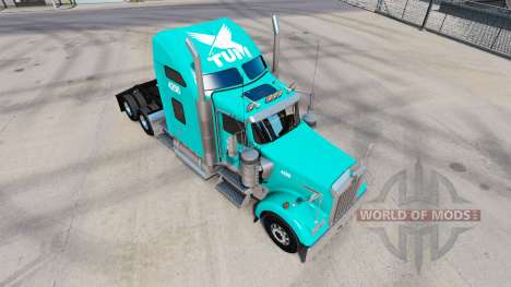 La peau TUM sur le camion Kenworth W900 pour American Truck Simulator