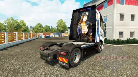 Sexy de Police de la peau pour Volvo camion pour Euro Truck Simulator 2