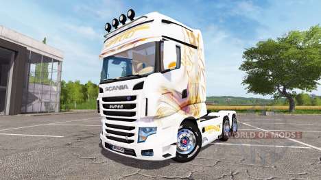 Scania R700 Evo gold blanc pour Farming Simulator 2017