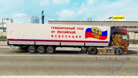 Un semi-remorque transportant du fret humanitair pour Euro Truck Simulator 2