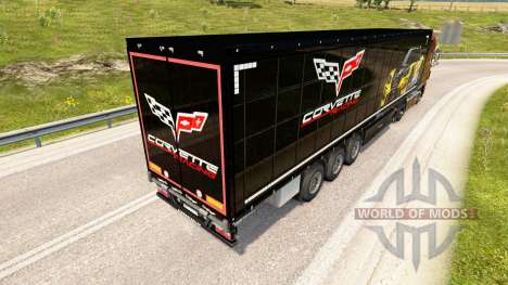Die Haut auf der Corvette Racing trailer für Euro Truck Simulator 2
