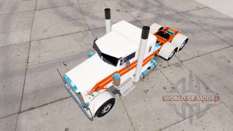 Haut Orange Streifen auf den LKW Peterbilt 351 für American Truck Simulator