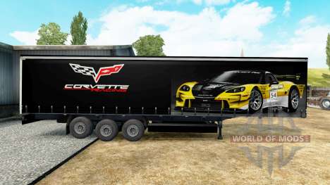 Die Haut auf der Corvette Racing trailer für Euro Truck Simulator 2