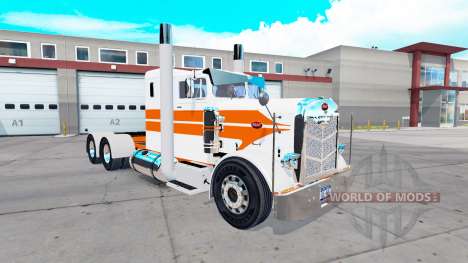 La peau des rayures Oranges sur le camion Peterb pour American Truck Simulator