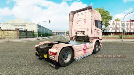 La peau Pink Panter sur tracteur Scania pour Euro Truck Simulator 2
