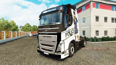 Sexy Polizei-skin für den Volvo truck für Euro Truck Simulator 2