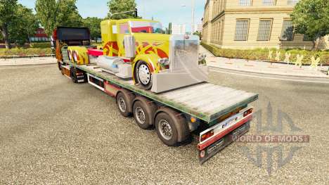 Semi-remorque plate-forme de camion Peterbilt pour Euro Truck Simulator 2