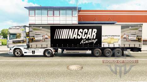 Haut NASCAR auf einen Vorhang semi-trailer für Euro Truck Simulator 2