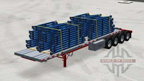Quatre essieux de la semi-remorque à plate-forme pour American Truck Simulator