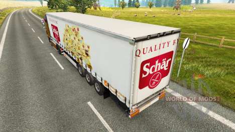 La peau Schar sur un rideau semi-remorque pour Euro Truck Simulator 2