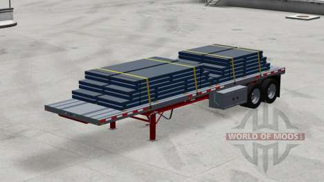 Zwei-Achs-semi-Tieflader-Plattform mit der Ladun für American Truck Simulator