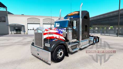 La peau Harley-Davidson sur le camion Kenworth W pour American Truck Simulator