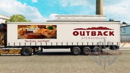 La peau de l'Outback Steakhouse sur un rideau semi-remorque pour Euro Truck Simulator 2