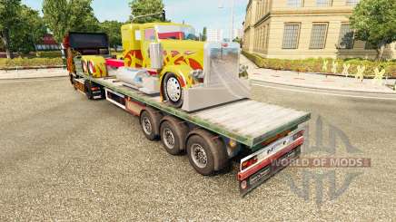 Semi-remorque plate-forme de camion Peterbilt pour Euro Truck Simulator 2