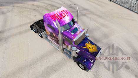La peau Valérie sur le camion Kenworth W900 pour American Truck Simulator